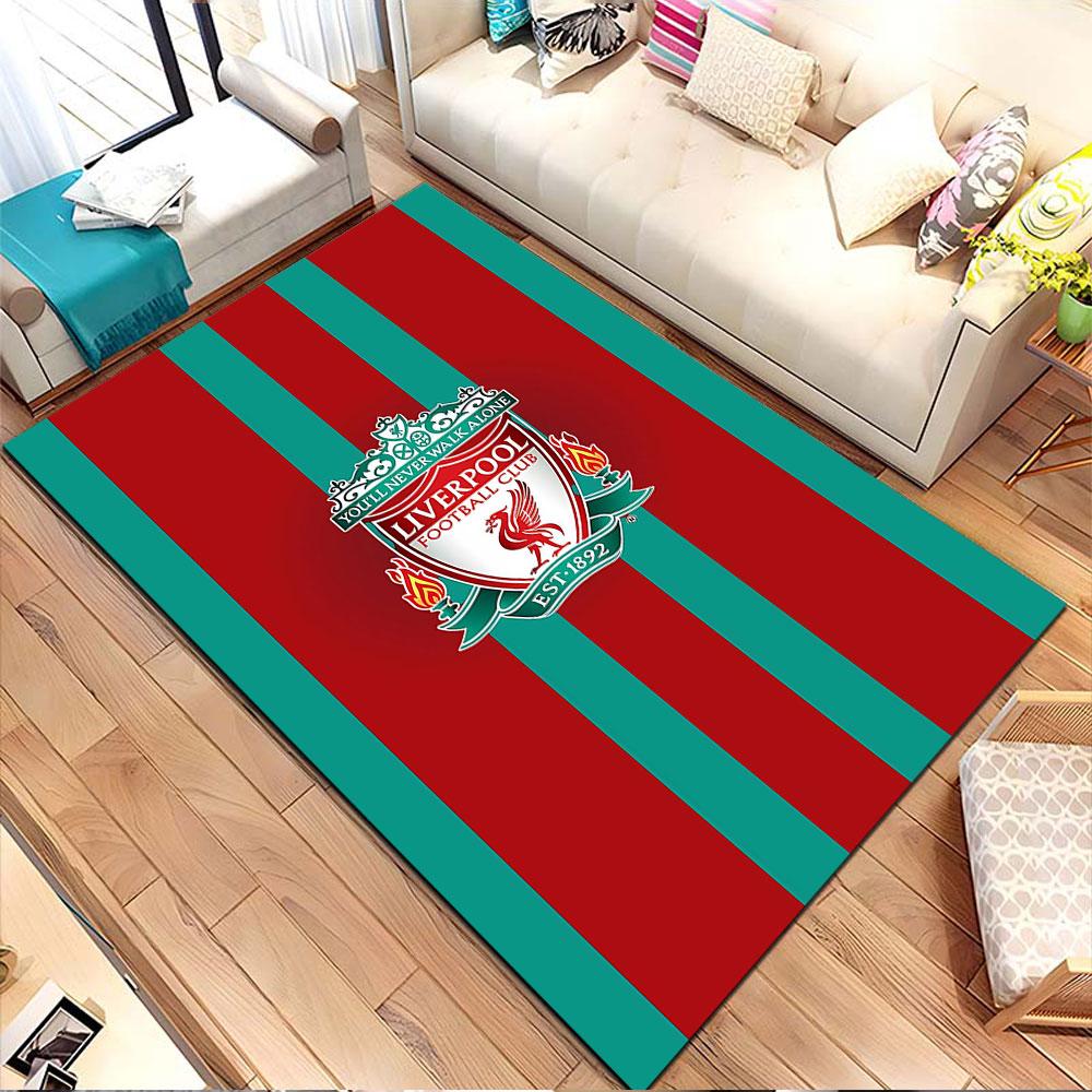 Liverpool Football Club Wappen Muster Teppich, rutschfeste Matte geeignet für Wohnzimmer- und Schlafzimmer-Sofas