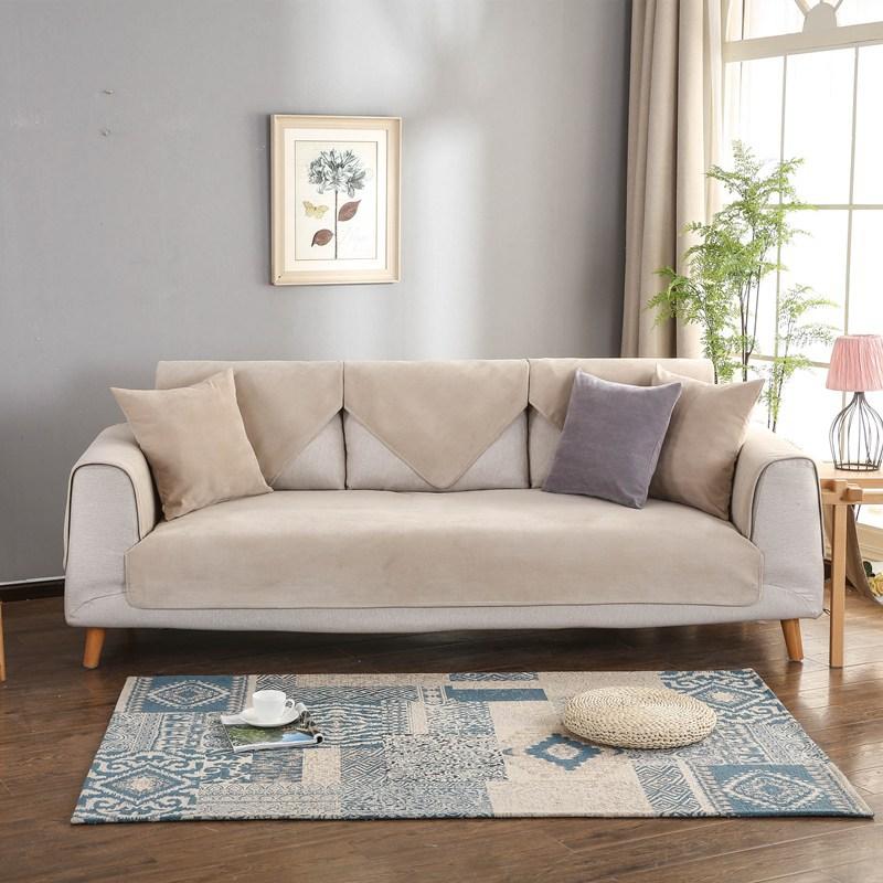 Solid Color Waterproof Sofas Angle Cover Home Living Room Thicke Pet Urine Barrier Pad Furniture Protection Non-Slip Sofa Towels