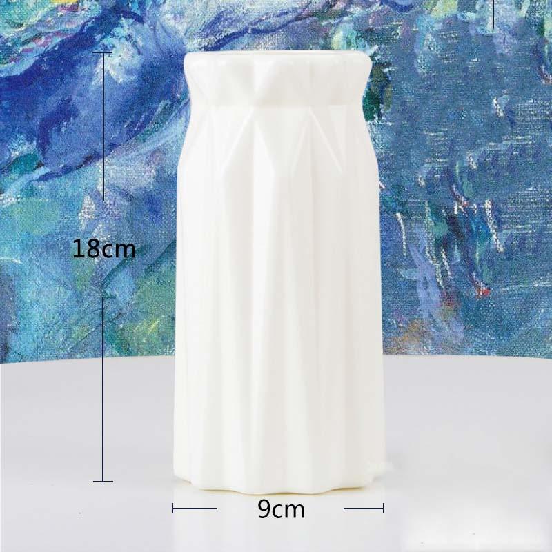 Multi-style Origami Plastic Vase White Imitation Ceramic Flower Pot Flower Basket Flower Vase Decoration Home Nordic Decoration