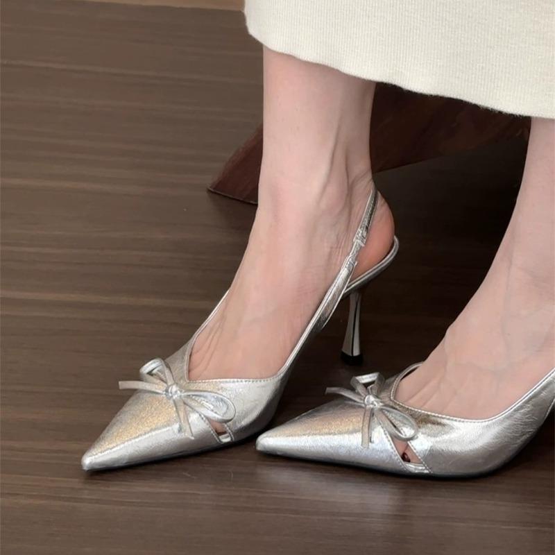 

Fashion New Summer Slip on High Heel Women Sandals Fashion Butterfly-knot Singbacks Pumps Stripper Party Female Sandals Zapatos Mujer 40