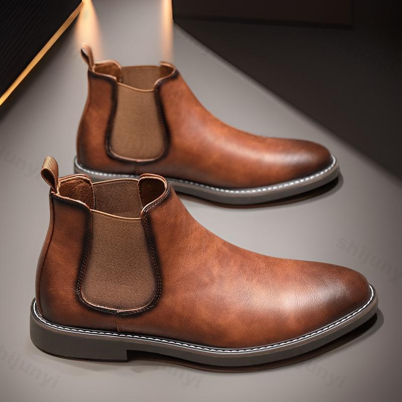 Fashion Mens Business Casual Leather Boot 2025 Autumn Fashion Chelsea Boots Brand British Style Short Boots Men Ankle Dress Shoes Botas