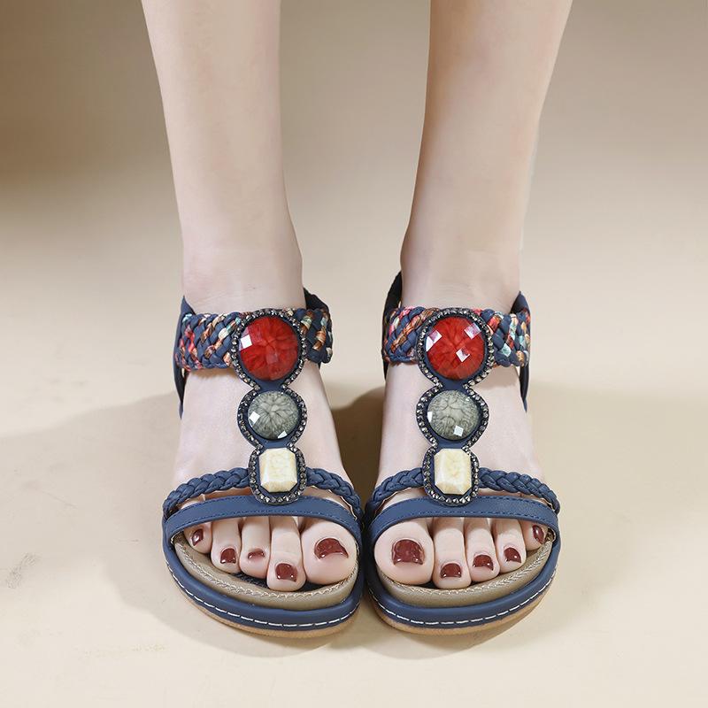 Summer New Versatile Fashion Trend Women's Sandals Elastic Band Light and Comfortable Sandals