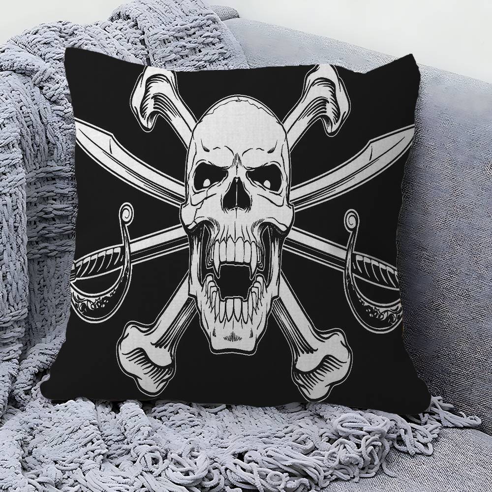Pirate Ship Rune Skull Pillow Anime Pillow Sofa Bed Head Pillow Cover Cushion Cover 45x45 cm Fashion