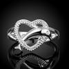 Women's Faux Silver Plated Dolphin Heart Finger Ring Jewelry Charm for Party Prom