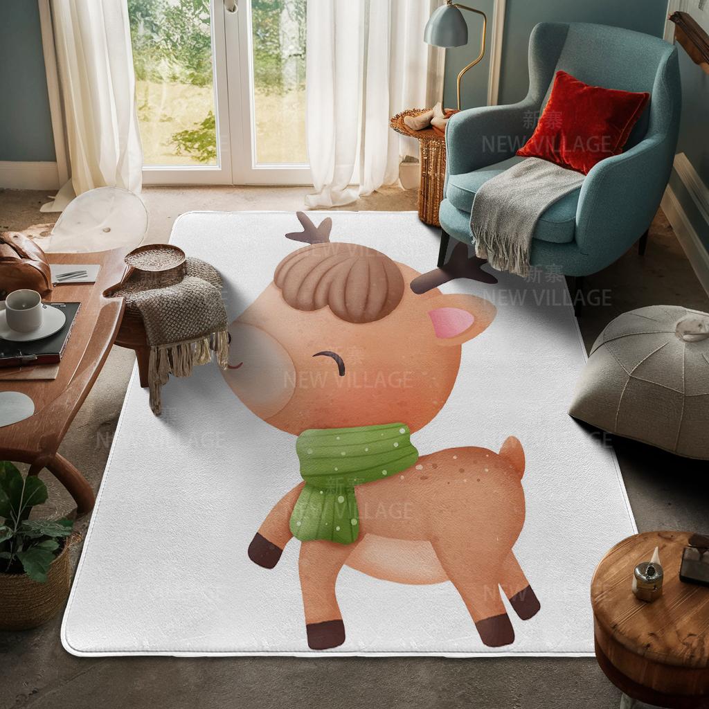 House Entrance Carpet Home Door Mat Living Room Bath Foot Bathroom Non-slip Water Absorption Rugs Bath Merry Christmas Winter