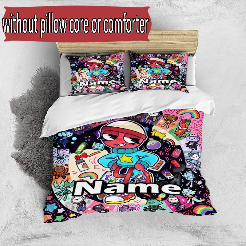 Zestaw 3 poszewek na kołdrę (1*Poszwa na kołdrę + 2*Poszewka na poduszkę, bez rdzenia), Personalizowany Zestaw Pościeli ze Wzorem 'Świat Dandy'ego', Dekoracja do Sypialni Domowej, Prezent