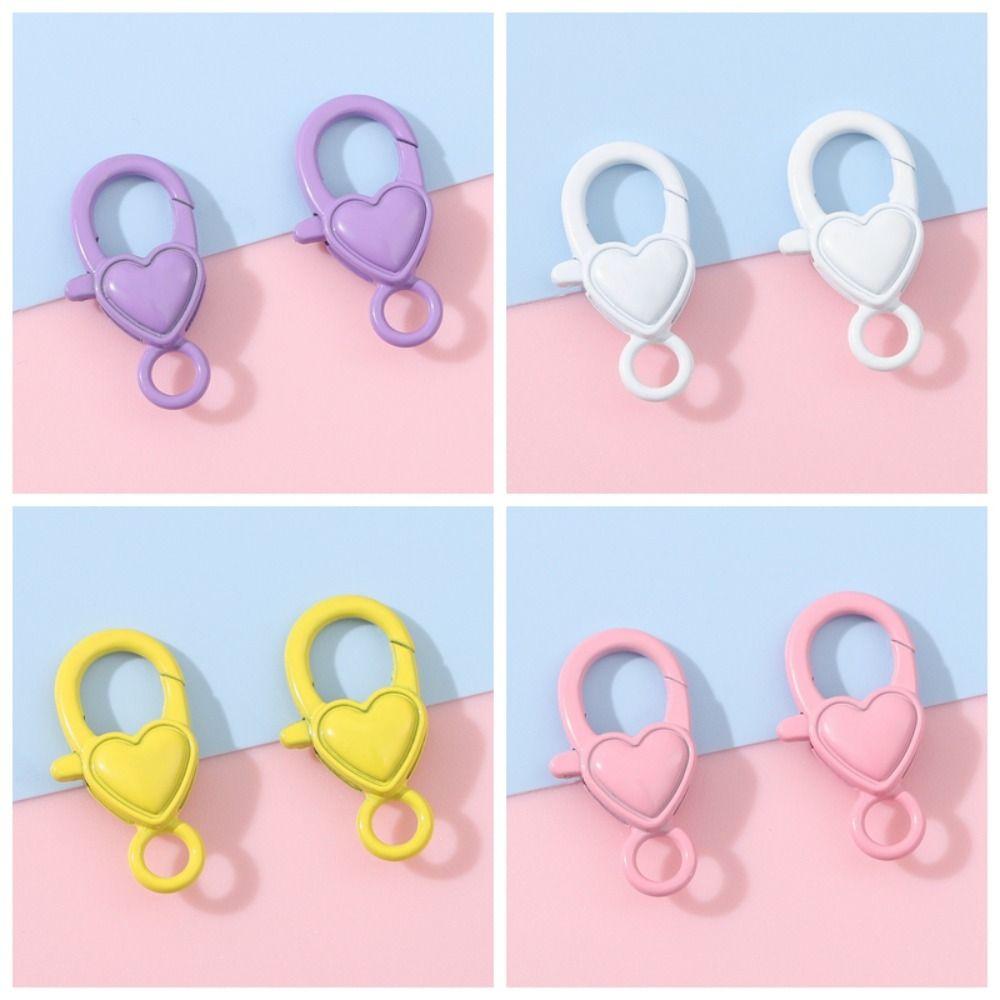 2 Pcs/bag Colourful Handmade DIY Keychain Zinc Zinc Alloy Bag Pendant Accessories Spring Buckle Student