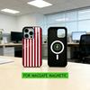 B-Burgundy White Stripe P-pattern  Phone Case For iPhone17,16,15,14,13,12,11 Plus,Pro Magnetic with Magsafe Wireless Charging