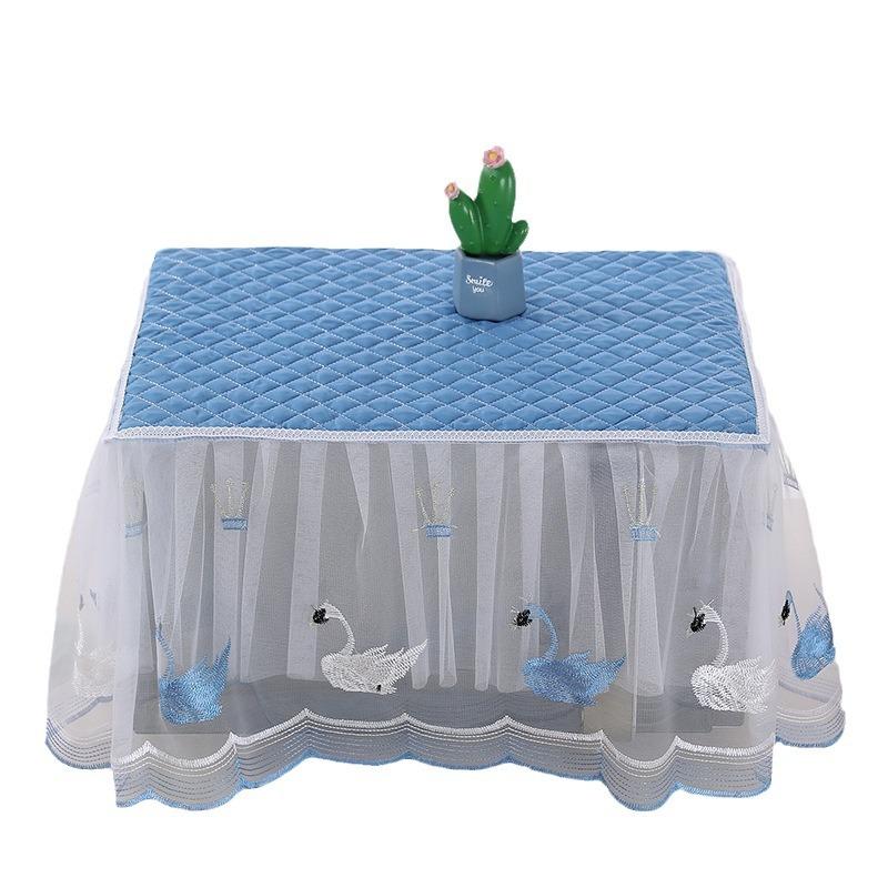 

Пасторальный кружевной чехол для микроволновой печи, пылезащитный чехол, тканевый чехол для электрической духовки, универсальный пылезащитный чехол 50*35*26cm синий