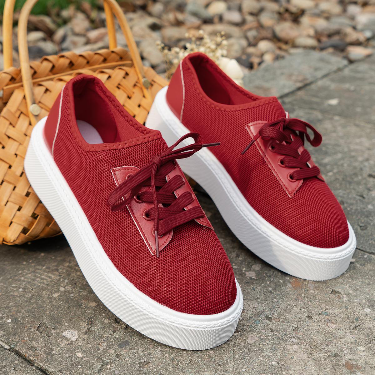 

Мода Новые Повседневные Кроссовки на плоской подошве из холста Женские Уличные Однотонные Кроссовки Мелкие Спортивные Туфли Теннисные Женские Уличные Кроссовки На Шнуровке Вулканизированные Туфли 38 красный
