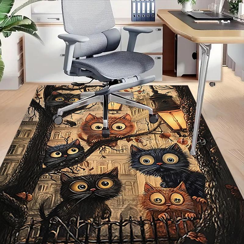 1PC Cats Streetlights Extra Large Non Slip Floor carpet, Office, family, bedroom, Studio Large Area Rug Indoor Rugs