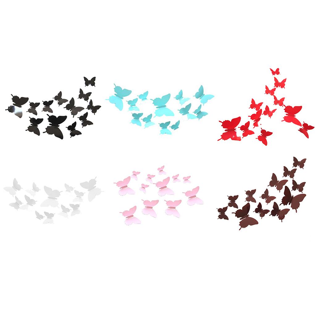 12pcs 3D Stereo ulation Scalewing Bedroom Sticker PVC Decorative Wall Decal Removable Home Decoration