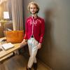 Men Jacket Stand Collar Long Sleeve Golden Embroidered Pattern Short Coat Slim Fit Halloween Costume Travel Clothing