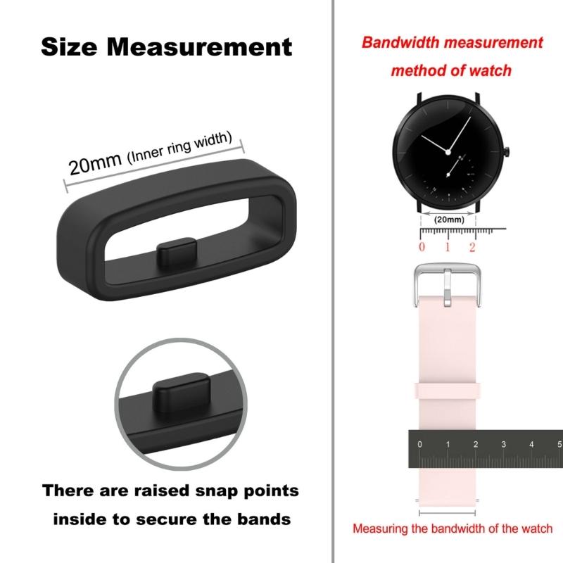 Smartwatch Strap Retainer Replacement Silicone Fastener Ring 18mm / 20mm / 22mm Wristband Keeper Holder Belt Loops 10pcs