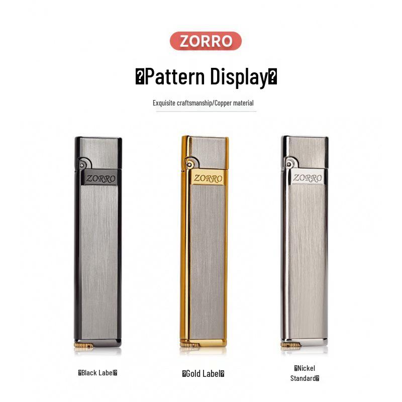 Zorro 668 Ultra-Thin Slim Kerosene Lighter - Lightweight, Portable, Unisex Design