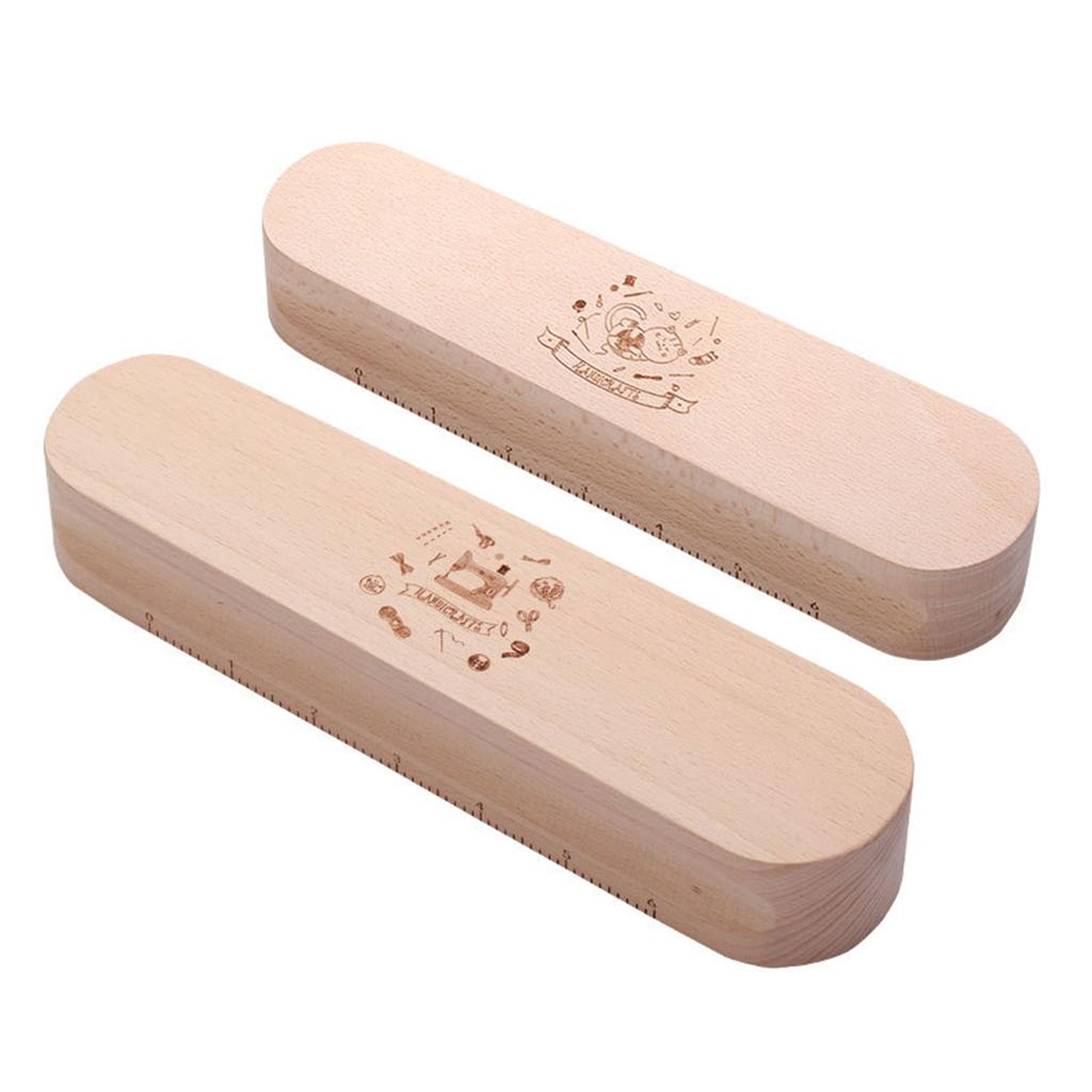 Multipurpose Wood Tailors Clapper with 6Inch Scale Steaming Iron Quilting Clapper for Flattening Fabric Quilting