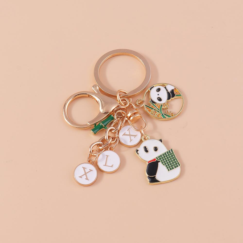 Cute Enamel Panda Keychain Cat Keyring Pendant for Car Key Holder Women Girls Handbag Accessories DIY Jewelry Gifts