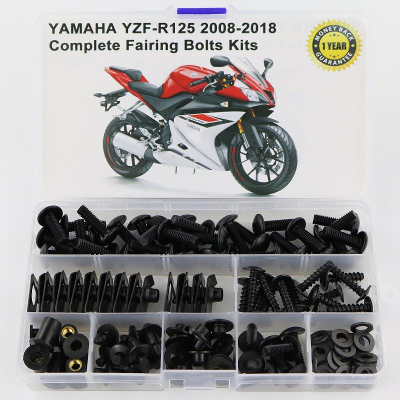 Fit For Yamaha YZF-R125 2008-2018 Motorcycle Complete Full Fairing Bolts Kit Washer Fastener Clips Nut Screws Steel