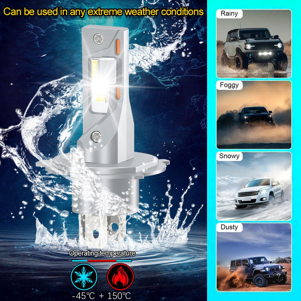 H4 9003 HB2 LED Car Motorcycle Headlight Bulb CSP Chips High Low Beam Motorbike Headlamp Single Copper Tube