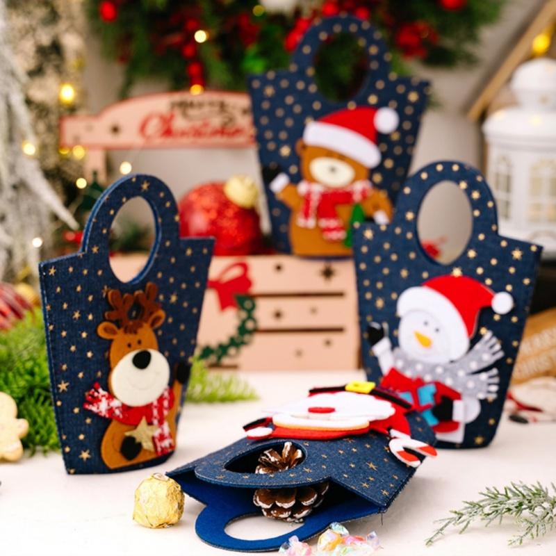 1 Piece Christmas Decoration Creative Cowboy Handbag Christmas Gift Bag Cartoon Handbag Elderly Candy Bag