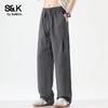 Baleno Men's S&K Linen Blend Straight Casual Pants
