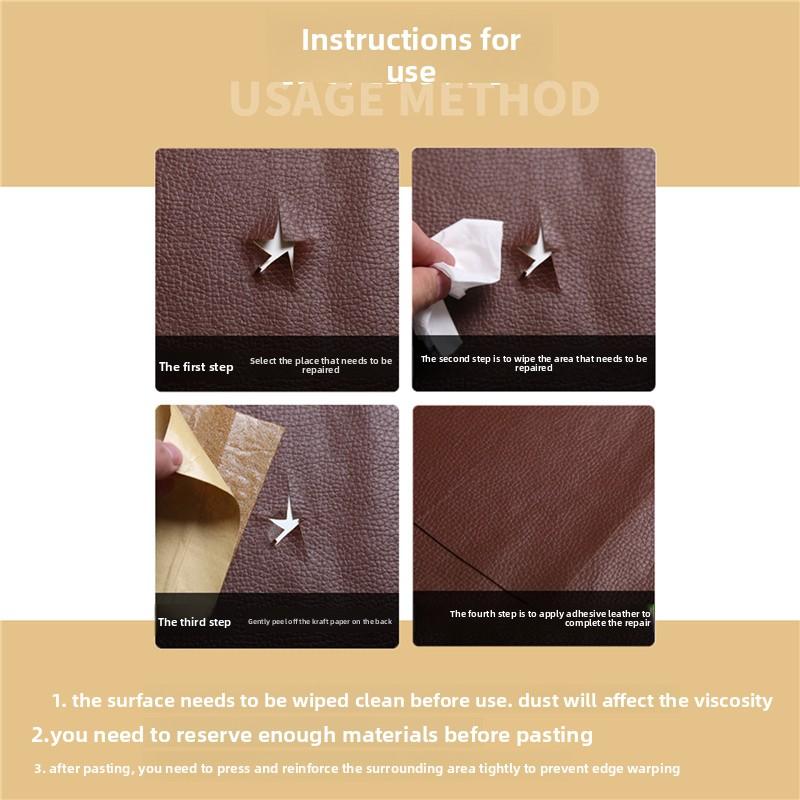 Strong Self-Adhesive Litchi-patterned Leather Patch Furniture & Car Interior Repair Sofa Seat Cover Fix Couch Dashboard Handbag Scratch Remover