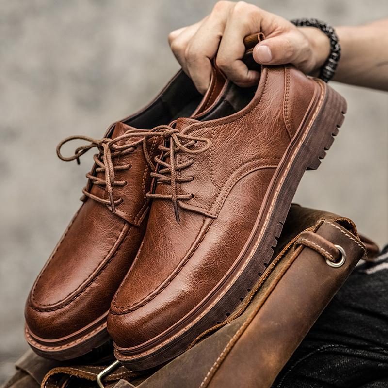 2024 Men's Summer Plus Velvet Height-Increasing Casual Leather Shoes for Work and Business