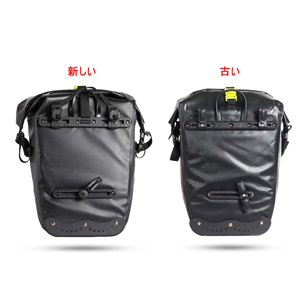 Rhinowalk Bicycle Pannier Bags, Rear Bags, Side Bags, Waterproof, Large Capacity, Lightweight, and Storage Capacity (Black & Green)