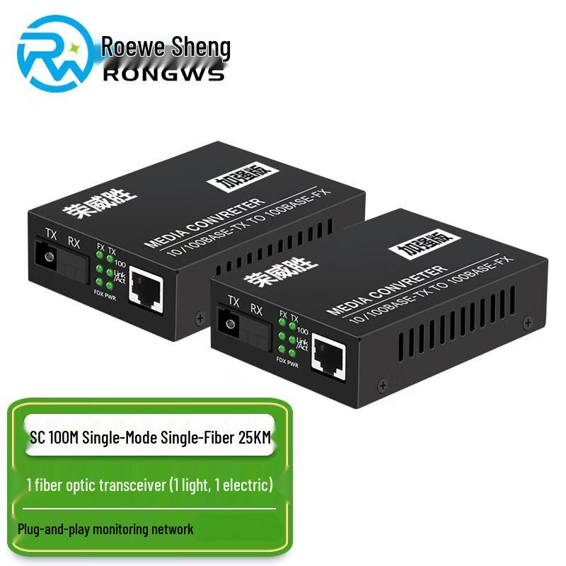 Rongweisheng 100Mbps Single Mode Single Fiber Optic Transceiver