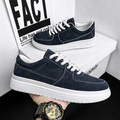 Spring and Summer Men's Shoes New Platform Sneakers Versatile Shoes Boys Middle School Students Board Shoes Trendy Dad Shoes White