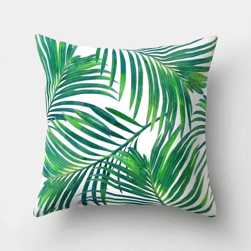 

Tropical Palm Leaf Coniferous Decorative Double-Sided Polyester Cushion Cover Pineapple Yellow Green Car Throwing PillowcaseBZ--,(17) 66x66cm