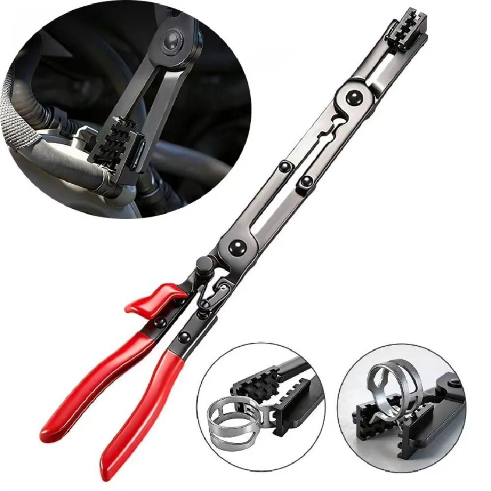 Long Reach Clamp Removal Tool Adjustable Fuel Line Pliers Hose Clamp Pliers Auto Repair