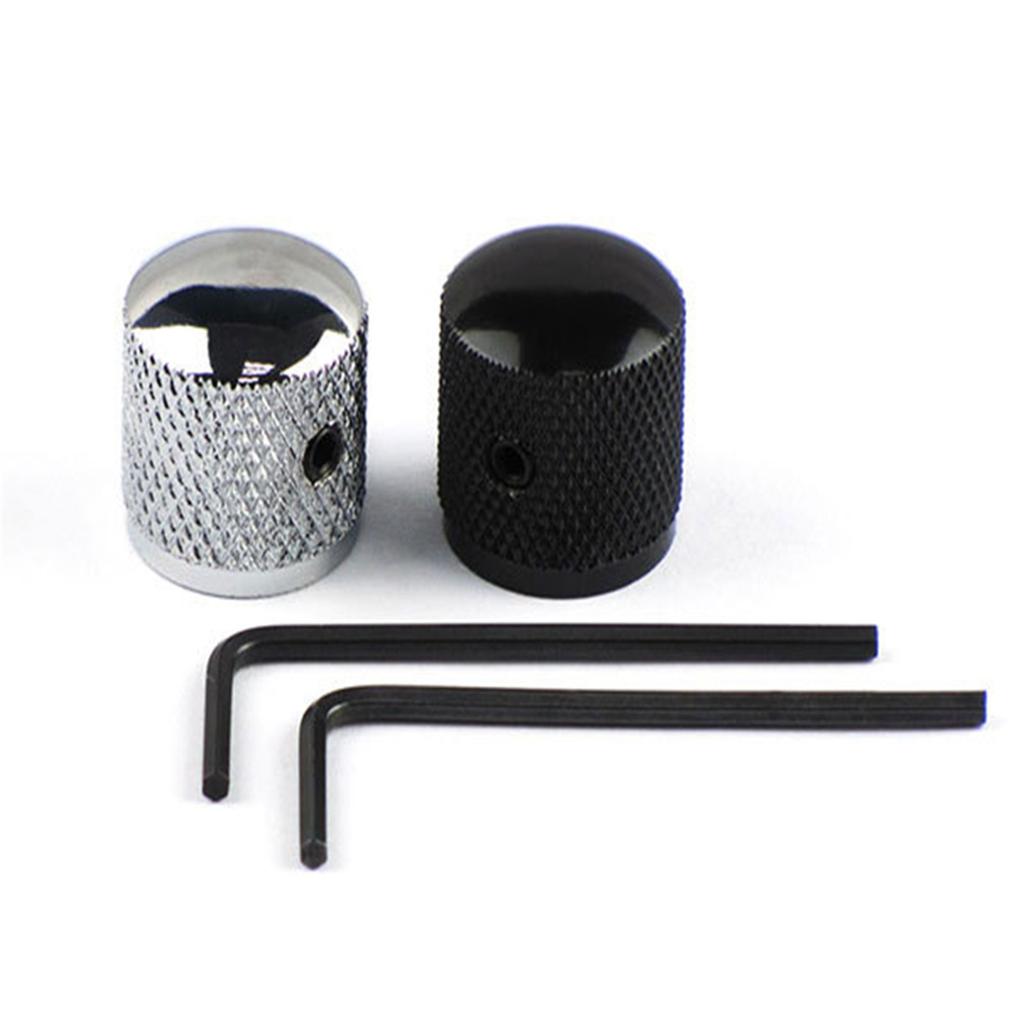 Pack of 4 Round Shape Metal Guitar Knobs Metal Guitar Accessories Perfect for Electric Guitar and Bass Volume Control