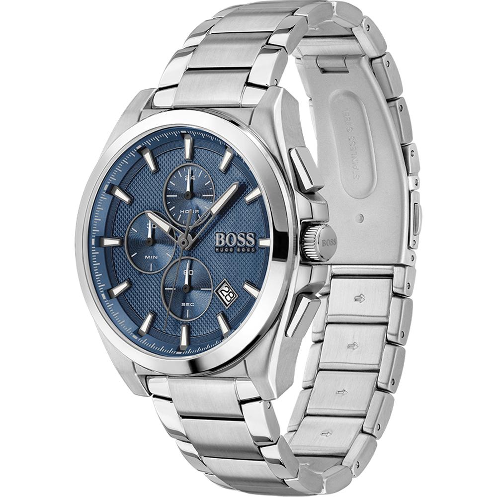 BOSS Großmeister Blau Silber Metallarmband Herren Quarz Uhr 1513884