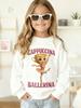 Italian Brainrot Girl Clothes Cute Cappuccina Ballerina Crew Neck Sweatshirts Casual Loose Fit Long Sleeve Autumn Girls Hoodies