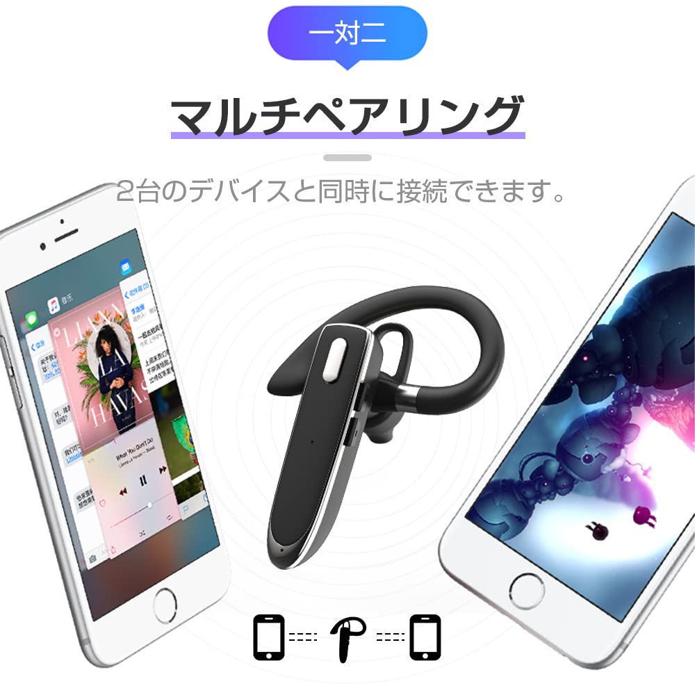 Meisei Bluetooth Wireless Bluetooth Earphones for Business and Single Ambidextrous Waterproof and Clear Compatible with iPhone Android 5.3 Headset,