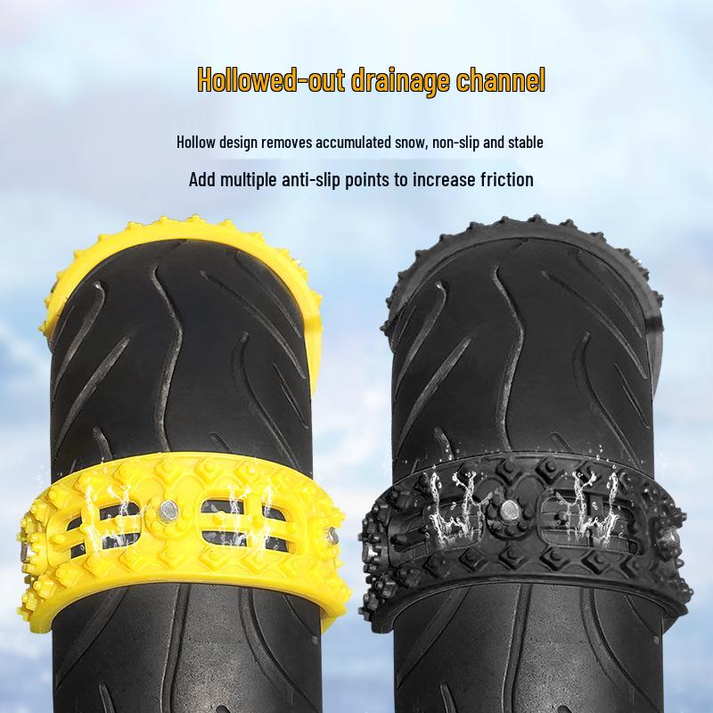 Electric & Motorcycle Tire Anti-Skid Chains: New Thickened Winter Style for Snowy Weather