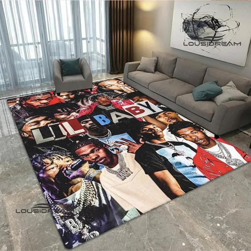 2026 Hip-hop singer Lil Baby carpet Non-slip carpet Yoga mat carpets for living room area rug Door pad anime rug birthday gift