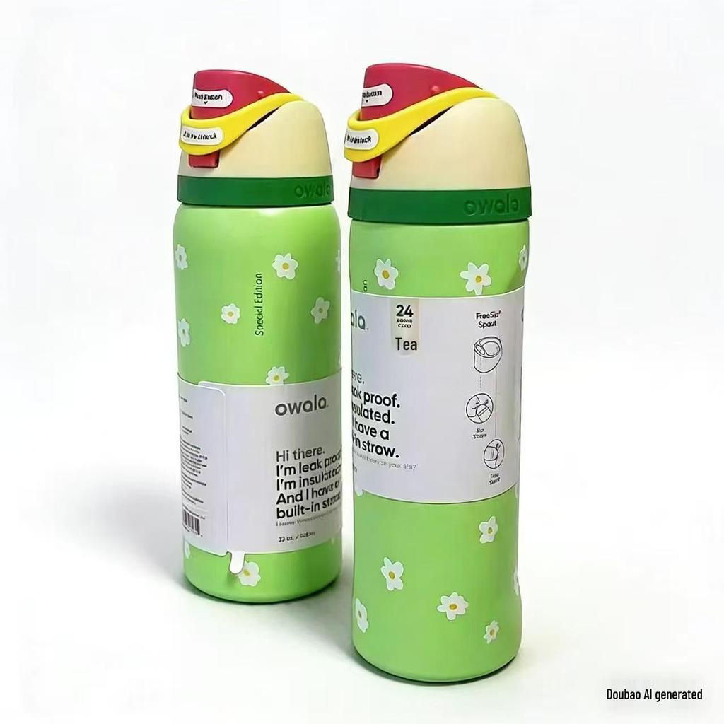 Owala Dual-Use Sports Water Bottle: Stylish, 304 Stainless Steel, Vacuum Insulated, Portable, Large Capacity, Fruit Infuser.