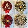 New Year with Lights Christmas Tree Wreath Front Door Sacred Christmas Wreath Jesus Door Hanging Ornaments Wall Decorations