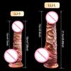 Female Adult Products Strong Suction Cup Bendable Soft Flesh Sex Toy Realistic Liquid Silicone Dildo with Belt for Women