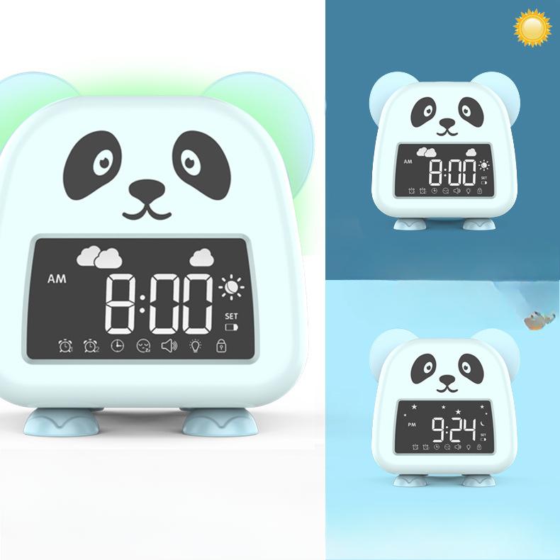 New Student Mini Charging Children's Alarm Clock Boy Learning Cartoon Animal Panda Mute Small Alarm Clock
