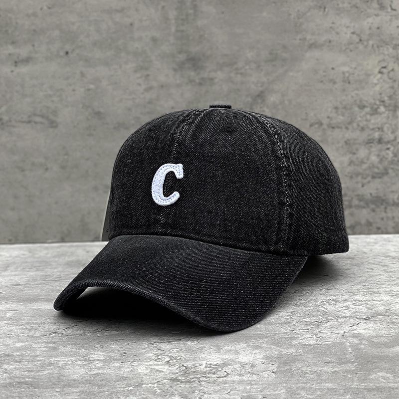 C Letter Denim Baseball Cap Women'S Spring And Summer Ins Style Versatile Casual Cap Men'S Trendy Hat Soft Top
