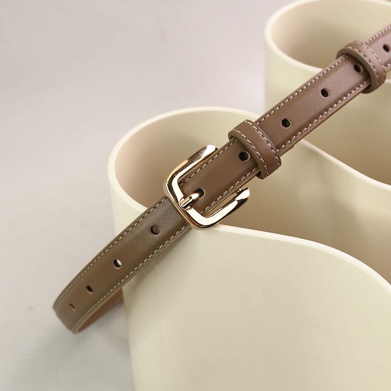 Women's Genuine Leather Cowhide Belt, Summer 2022, Versatile Ins Style, Decorative, for Dresses & Narrow Pants.