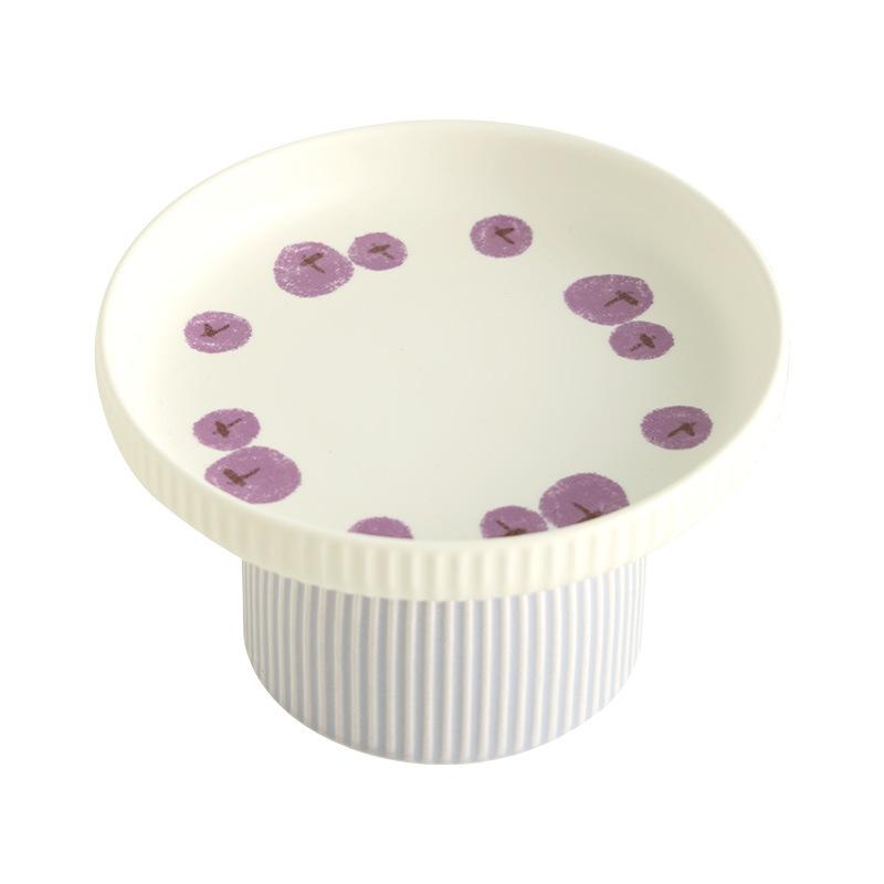 High Aesthetic Ceramic Cat Bowl with High Feet Anti Knock and Neck Protection Small and Fresh Drinking Bowl