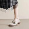 Spring and autumn new casual single shoes, one pedal and two, wearing small leather shoes, women's buckles