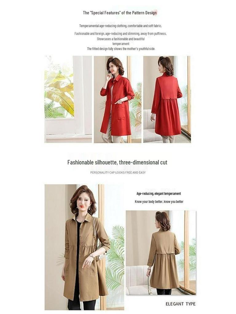 Damen Chic Koreanischer Midilanger Windbreaker – Vielseitige Herbst-/Frühlings-Sonnenjacke