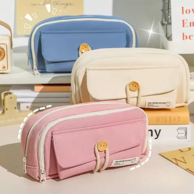 1Pc Aesthetic Pencil Case, Pencil Case with Compartments for Girls Teenagers College Pencil Case