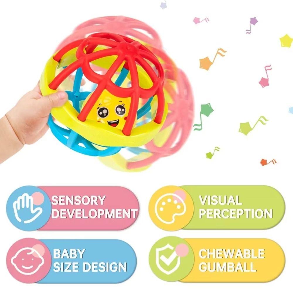 Chewable Baby Rattle Non-Toxic Hand Bell Toys Musical Instrument Toys Ability Training