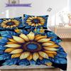 Sunflower Pattern Bedding Quilt Set Quilt Cover Pillowcase Home Decoration Birthday Gift (1 * Duvet Cover + 2 * Pillowcase, Without Core)